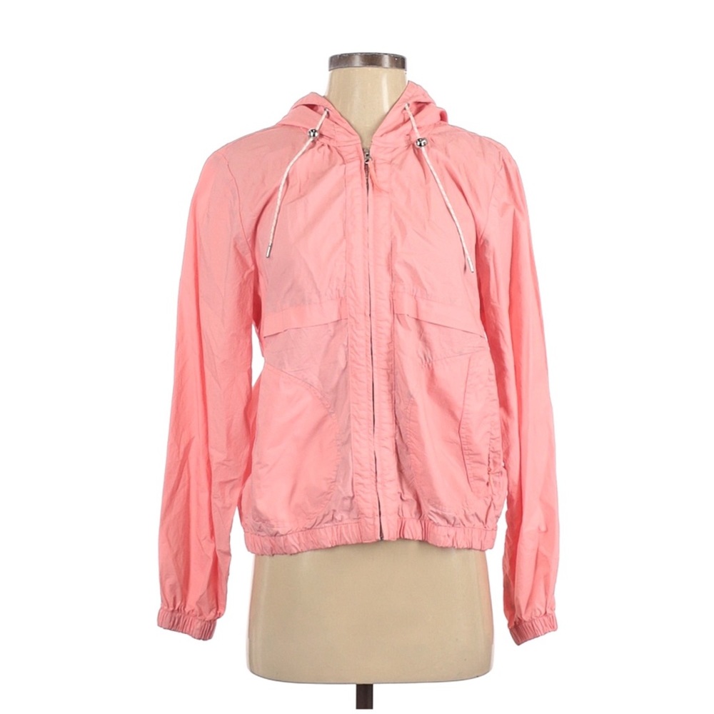 Ett:twa by Anthropologie Pink Lightweight Windbreaker Oversized Cropped Jacket